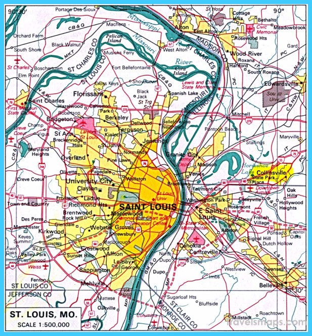 Map of St. Louis - TravelsMaps.Com