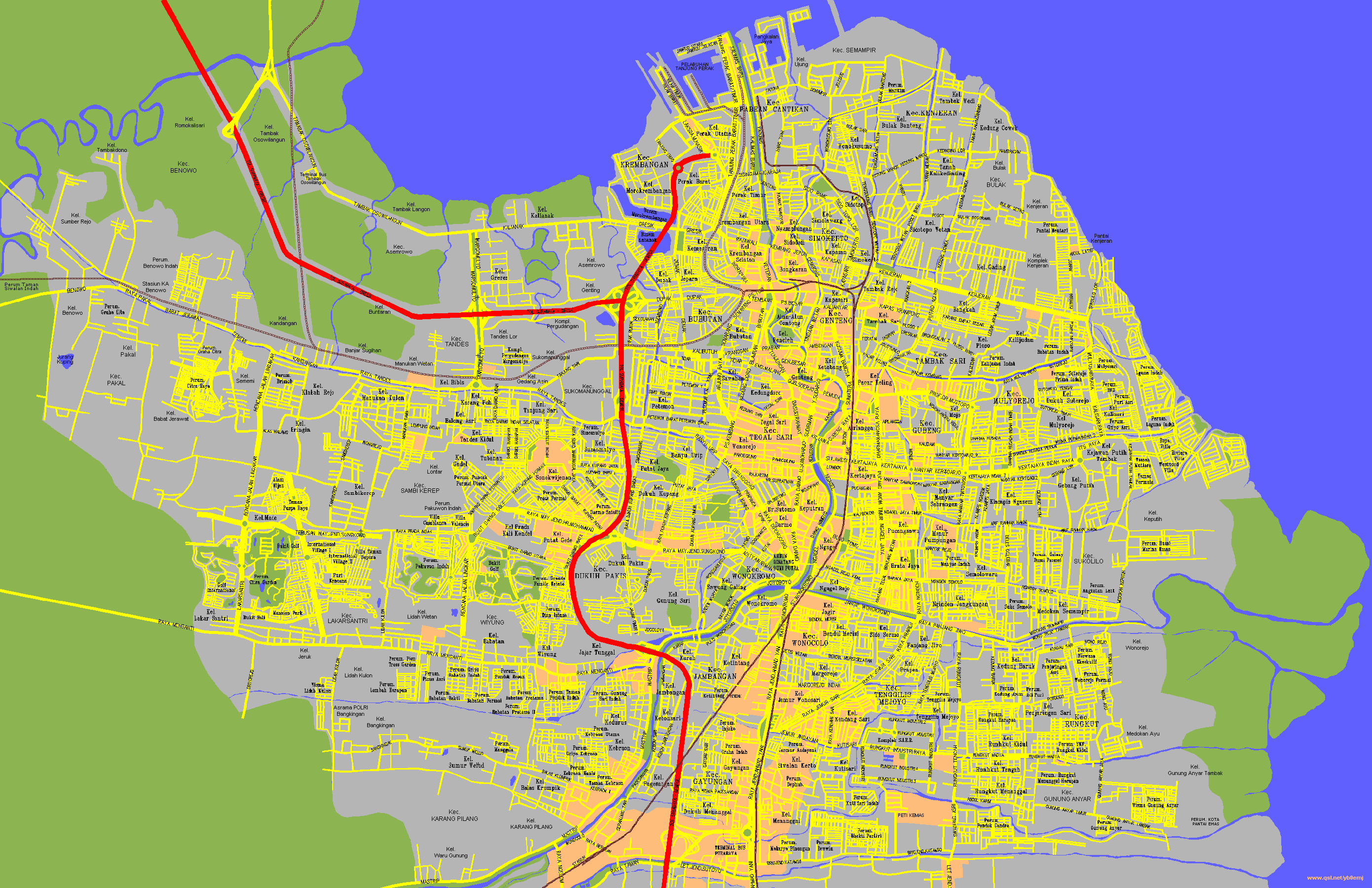 Map of Surabaya - TravelsMaps.Com