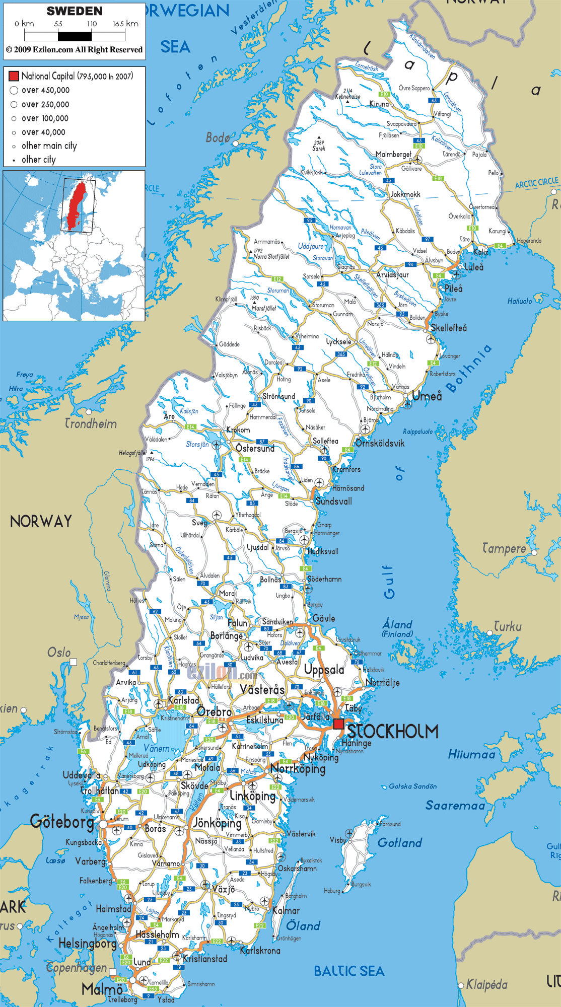 Map of Sweden - TravelsMaps.Com