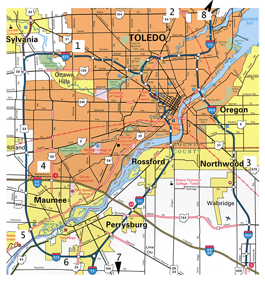 Map of Toledo Ohio - TravelsMaps.Com