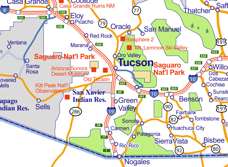 Map Of Tucson Arizona - Travelsmaps.com