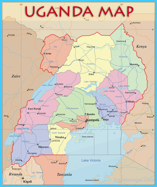 Map Of Uganda Travelsmapscom