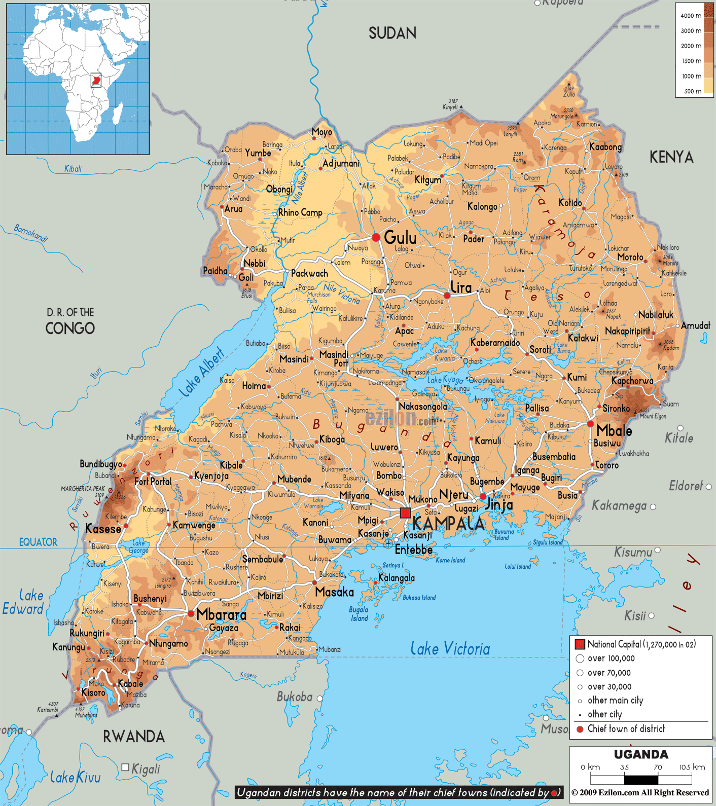 Map of Uganda - TravelsMaps.Com