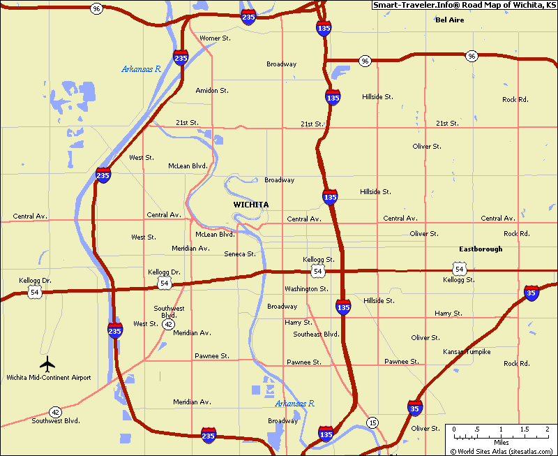 Map of Wichita Kansas TravelsMaps Com