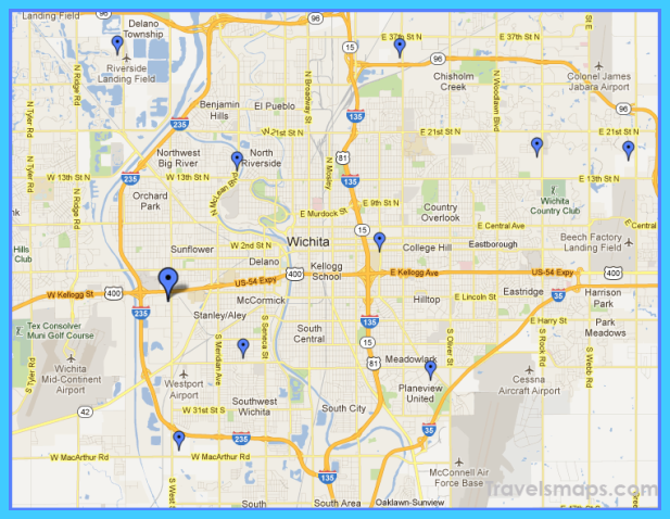 Map of Wichita Kansas TravelsMaps Com