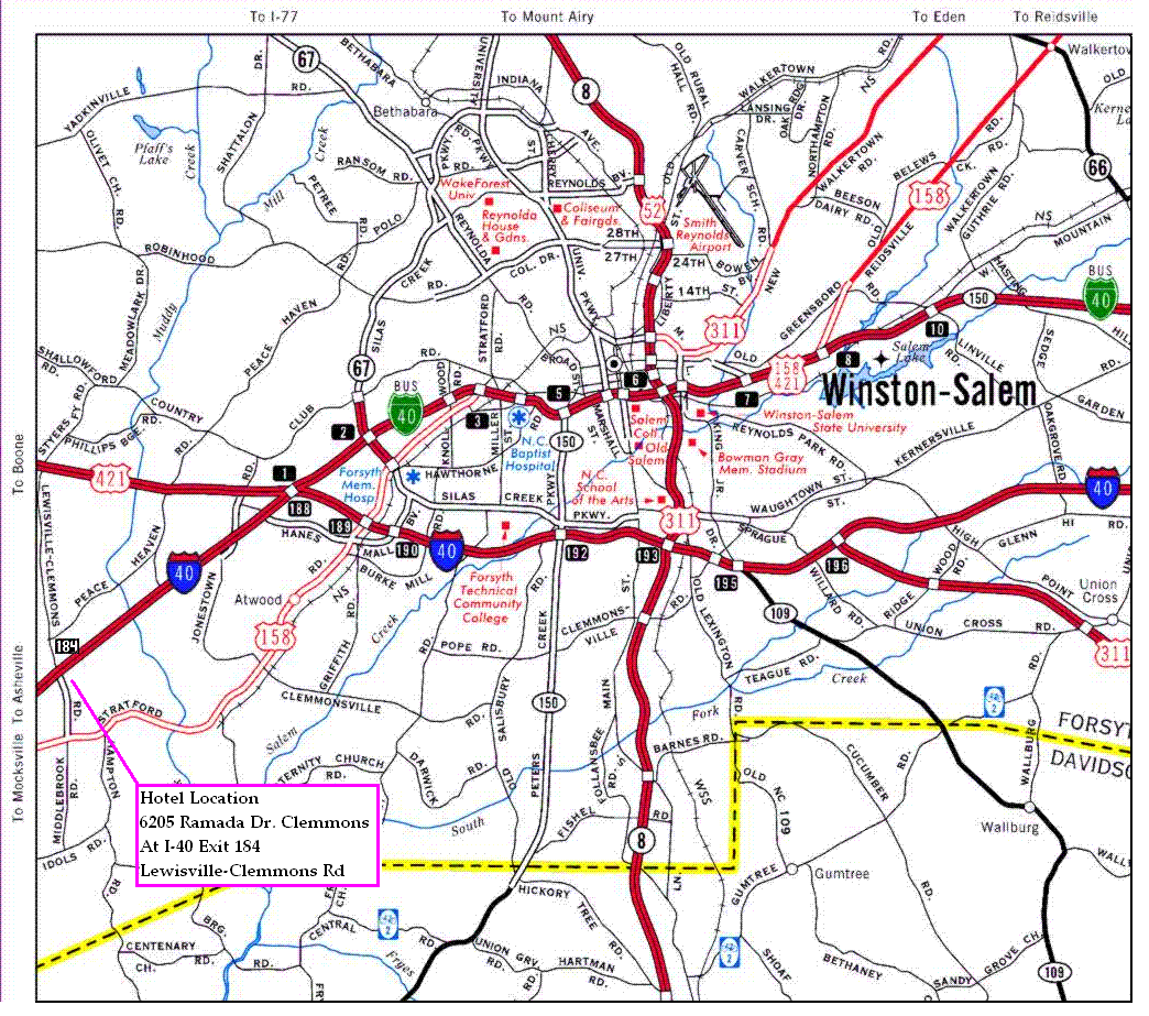 Map Of Winston Salem North Carolina Travelsmapscom 