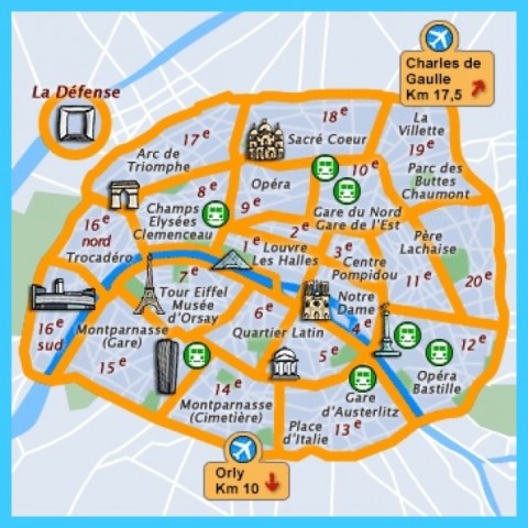 Map Of Paris Neighborhoods United States Map