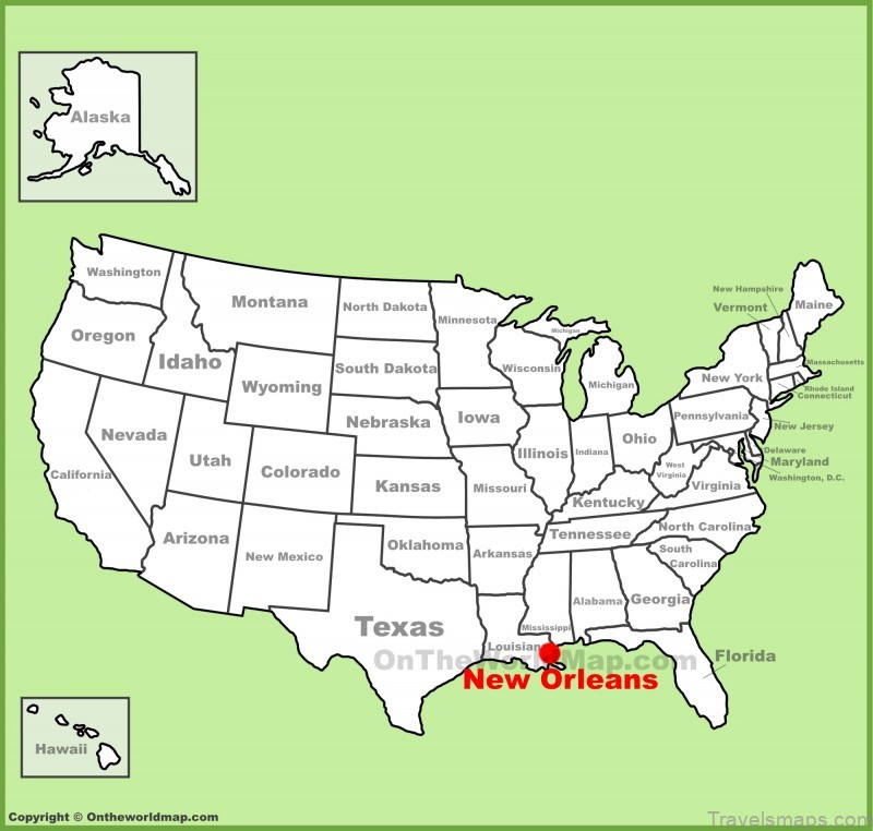 new orleans map and travel guide new orleans location on the us map
