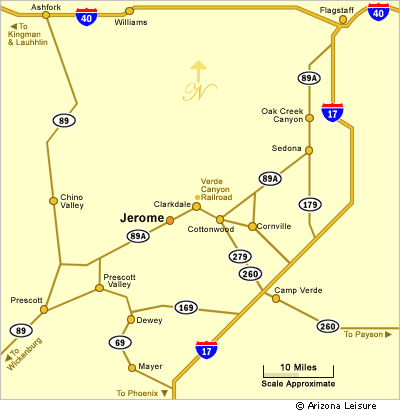 Jerome Arizona Map | Directions To Jerome AZ