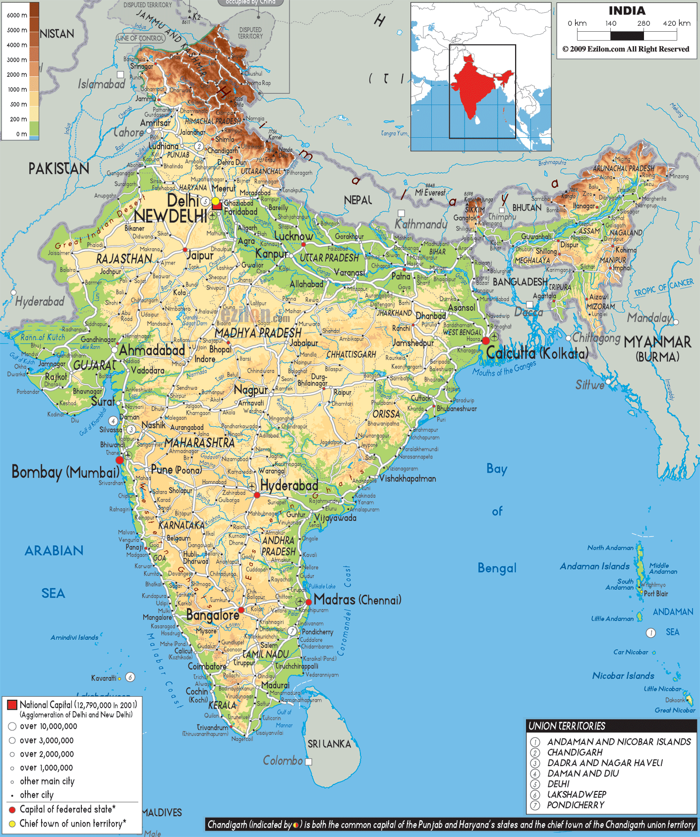 physical map of india pdf download