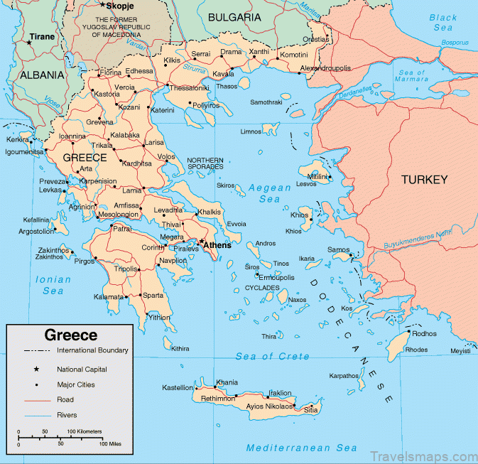 travel to greece map of greece