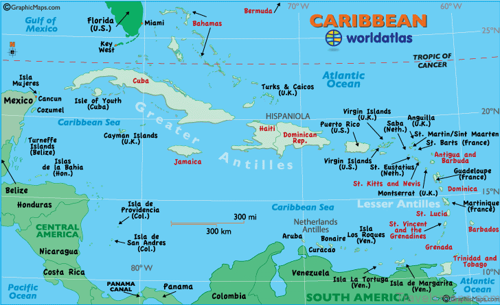 map of caribbean travel to caribbean