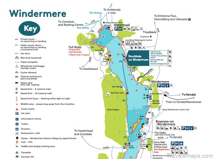 windermere map windermere lake district camping guide 3