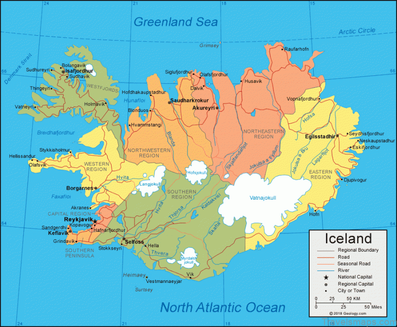 Iceland Map and Satellite Image