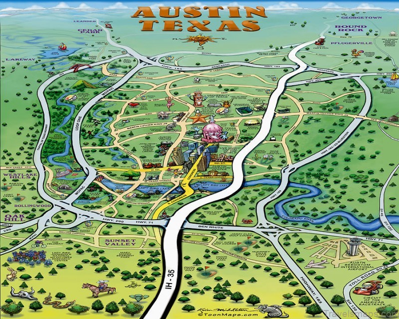 2 austin texas cartoon map kevin middleton