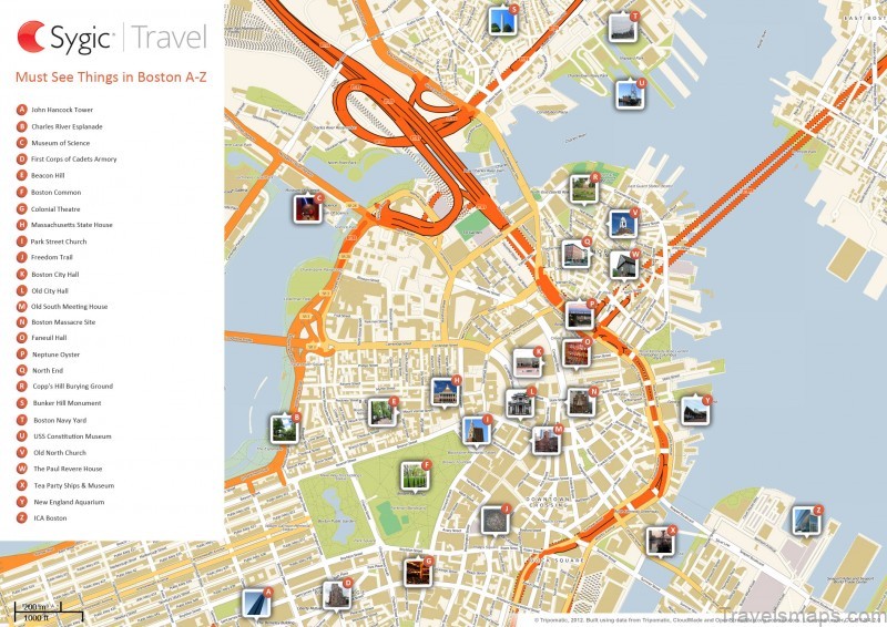 boston attractions map large