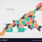 cleveland ohio map with neighborhoods and modern vector 23543908