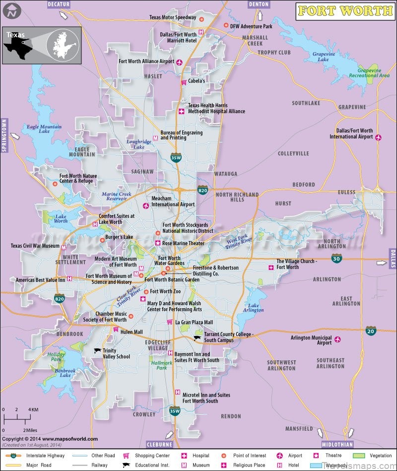 fort worth map texas