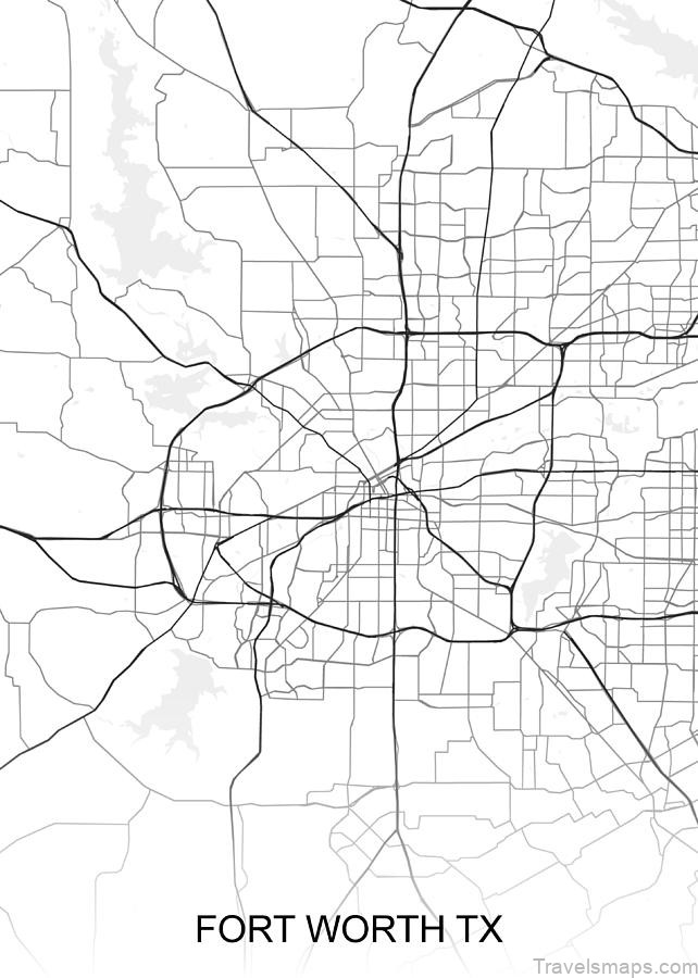 fort worth map tx usa ihab design