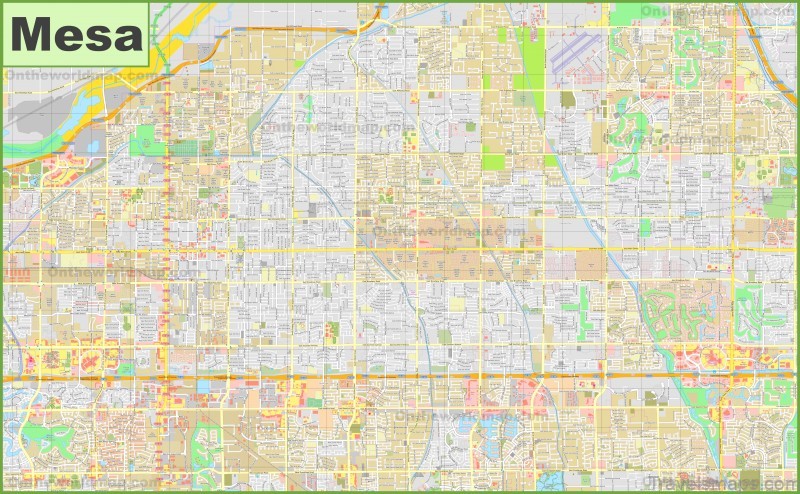 large detailed map of mesa