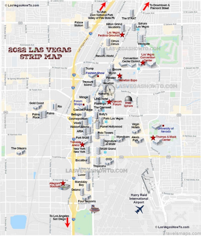 las vegas hotels map