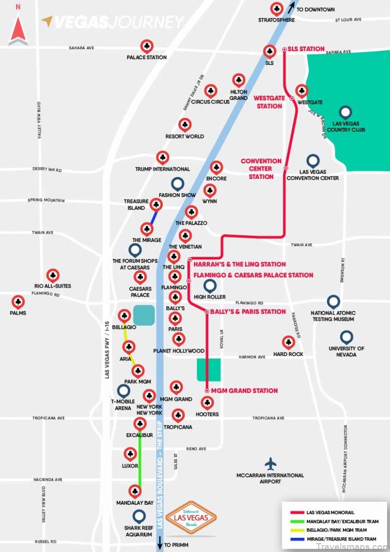 las vegas monorail tram map