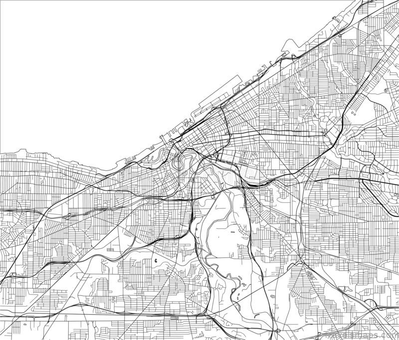 map city cleveland ohio usa vector 155845456