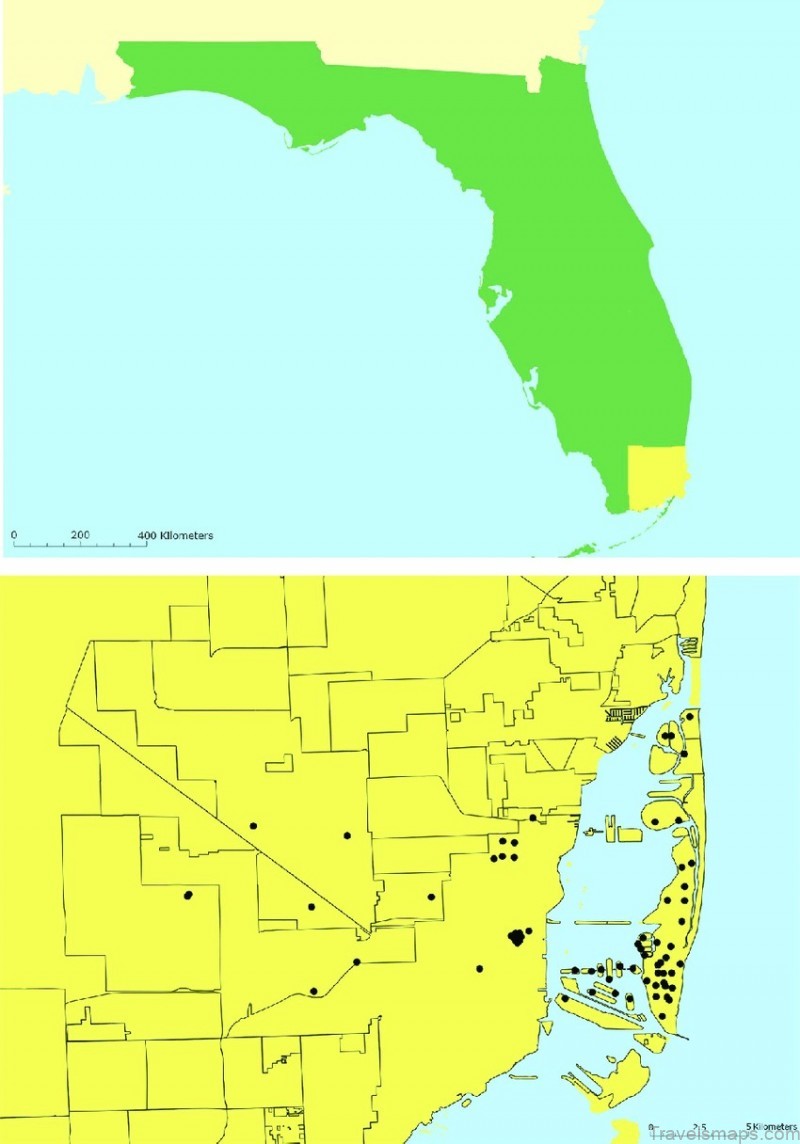 maps displaying the bg sentinel trap locations in miami dade county florida map above