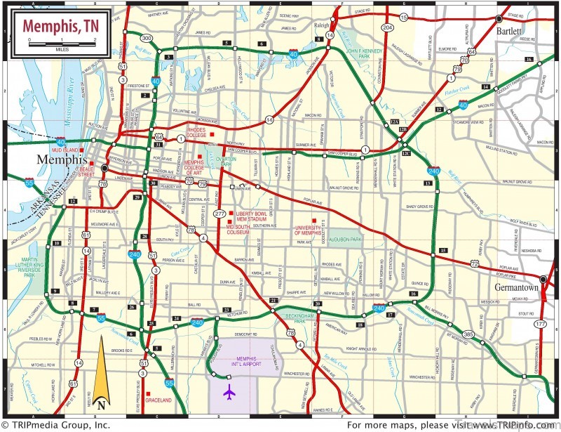 memphis area road map