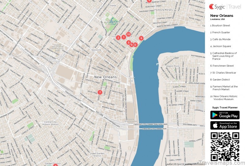new orleans printable tourist map 87388