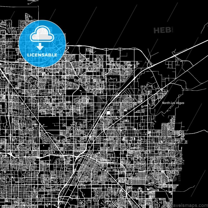 north las vegas nevada. downtown vector map.