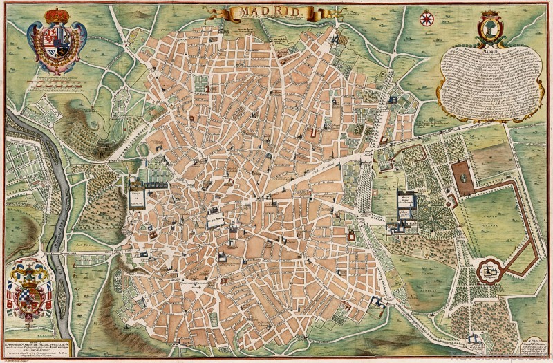 plano de madrid hacia 1705
