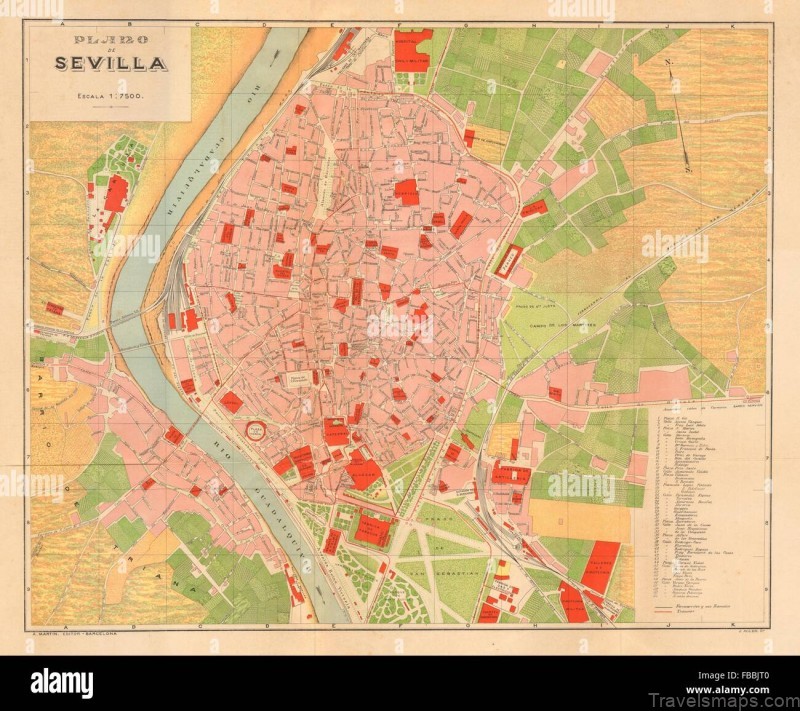 sevilla seville plano antiguo cuidad antique towncity plan martin fbbjt0