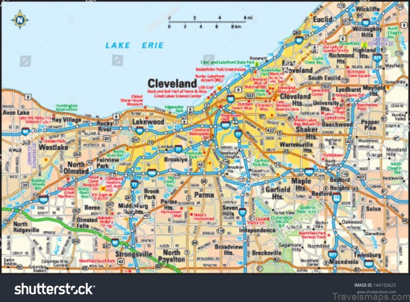 stock vector cleveland ohio area map 144155623
