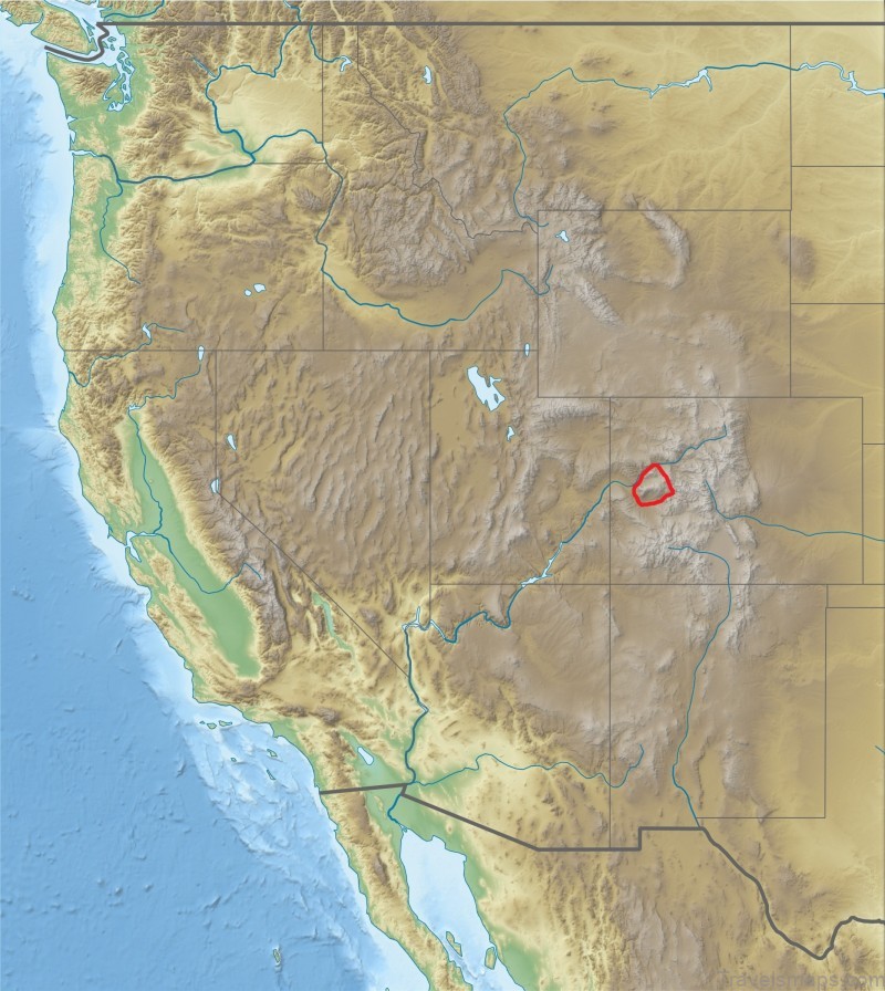 usa region west relief grand mesa location map