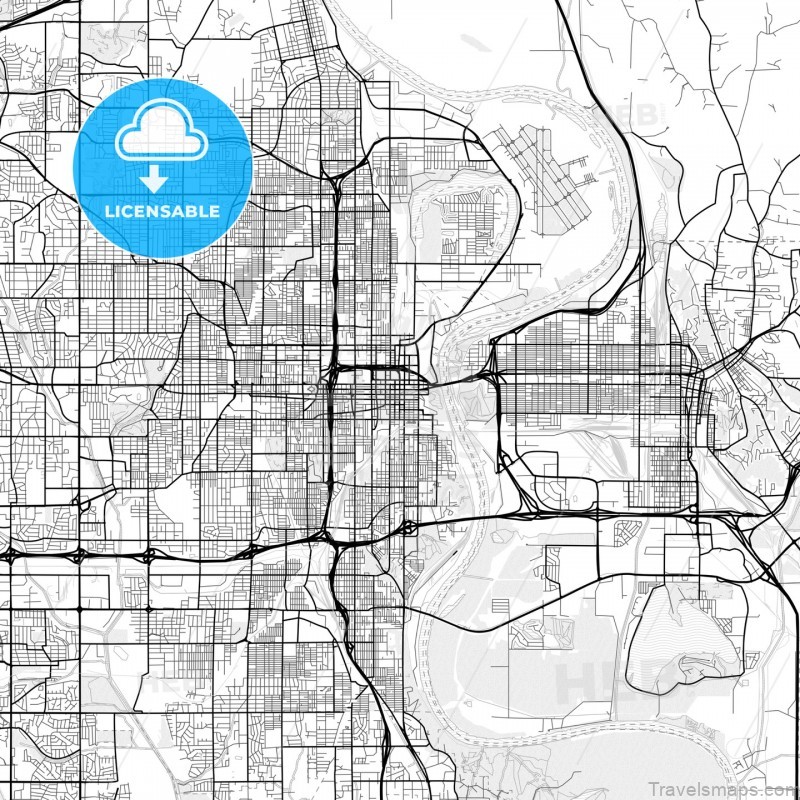 vector pdf map of omaha united states