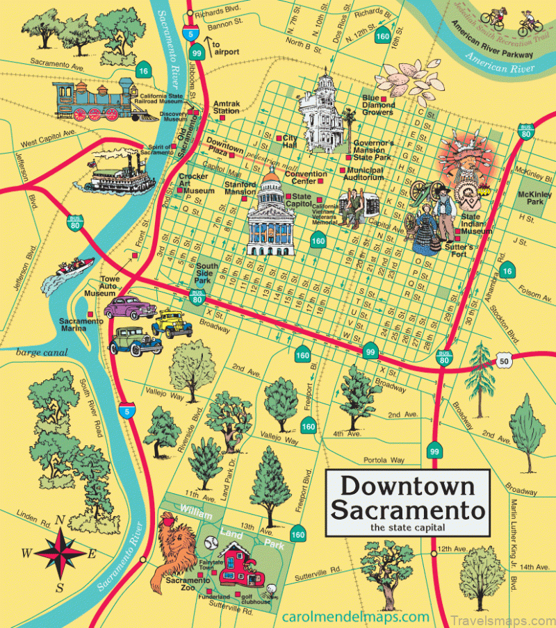 sacramento travel guide a map of sacramento