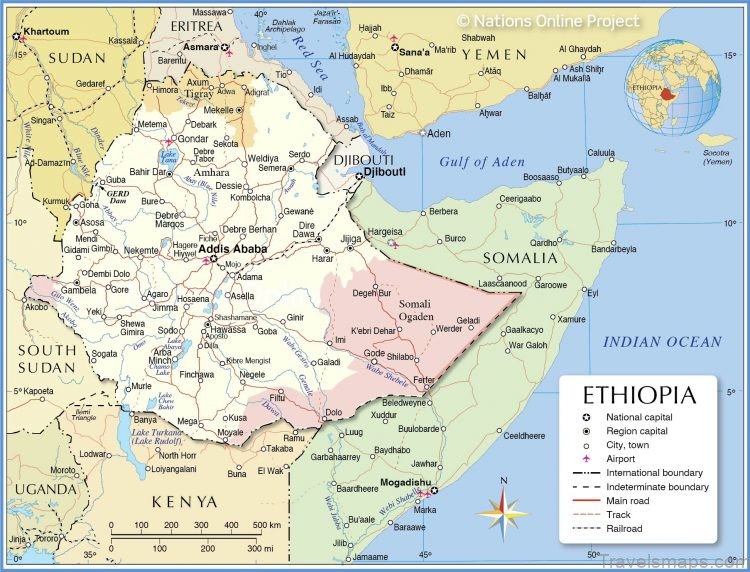 a map of ethiopia to help your traveling in this unique african country 3