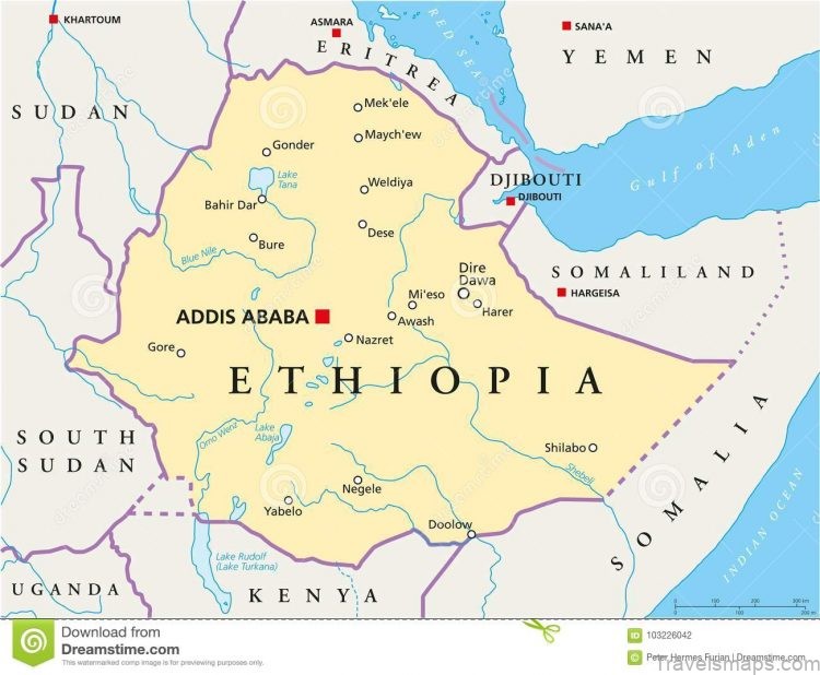 a map of ethiopia to help your traveling in this unique african country 4