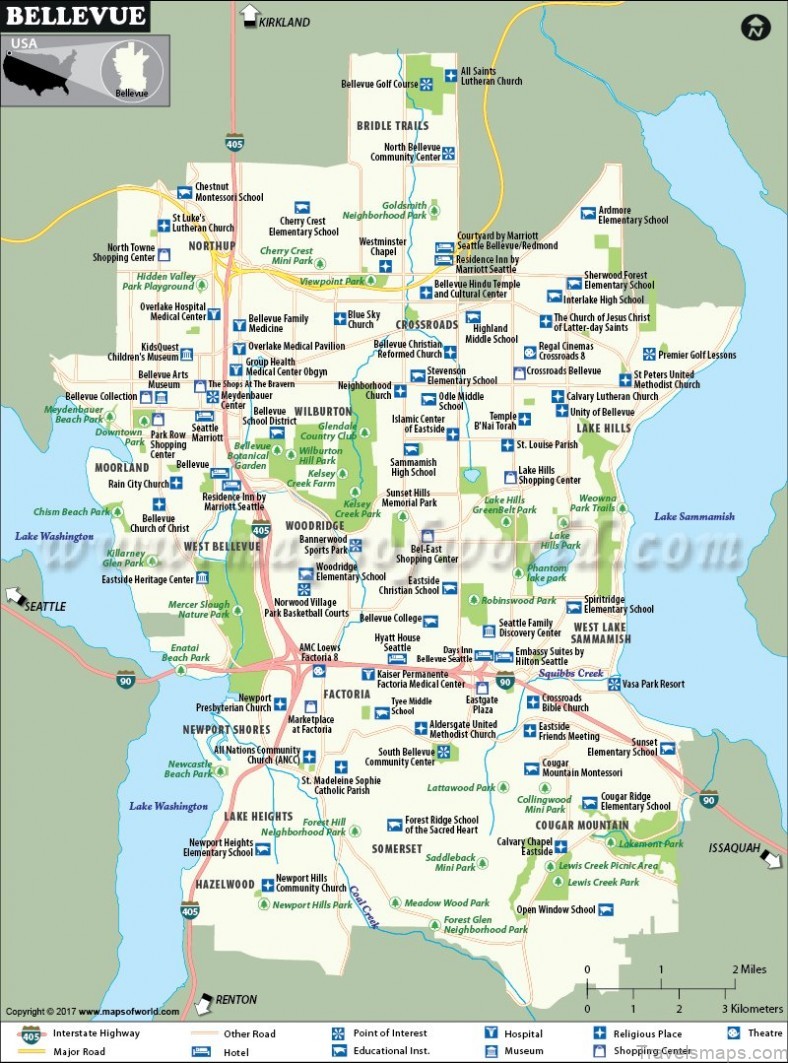 bellevue travel guide for tourists a map of bellevue 2