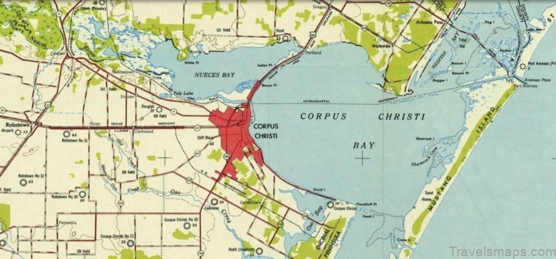 corpus christi travel guide for tourist map of corpus christi 1