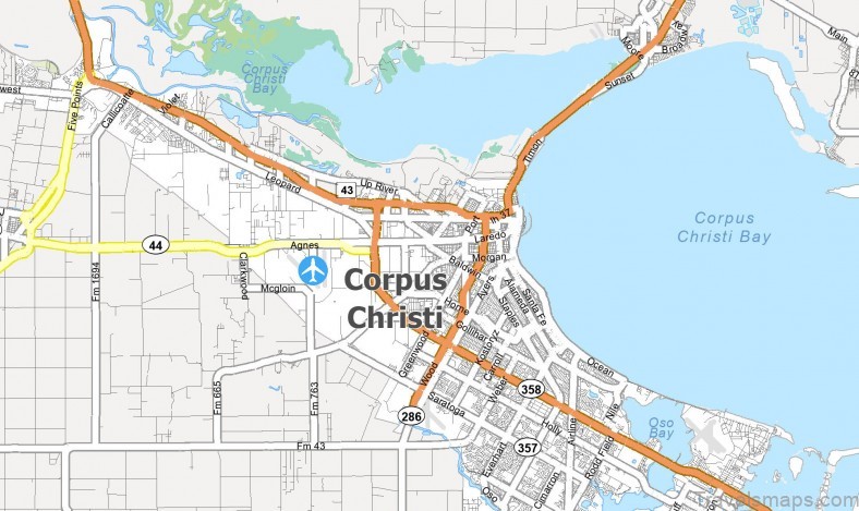 corpus christi travel guide for tourist map of corpus christi 2