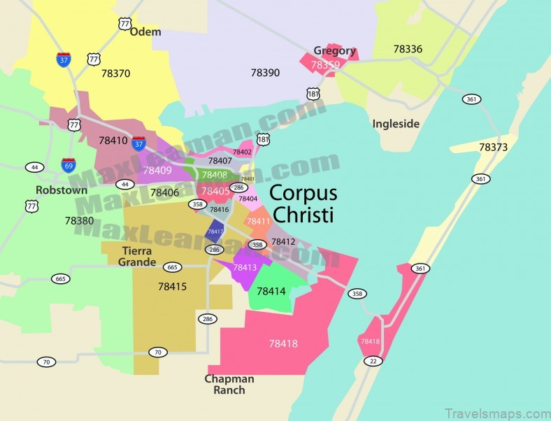 corpus christi travel guide for tourist map of corpus christi 4