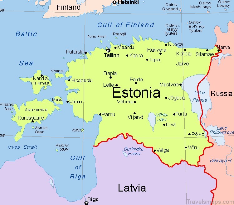 estonia travel guide for tourist map of estonia 2