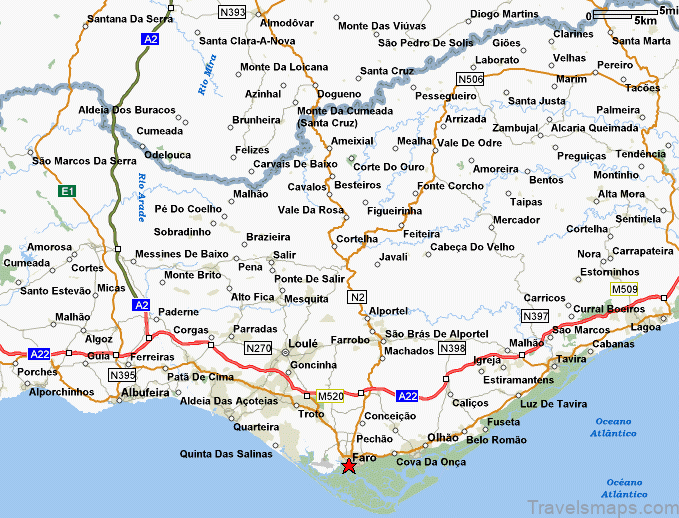 faro travel guide map of faro