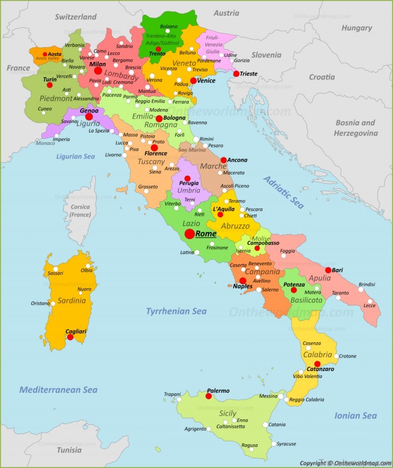 italy travel guide maps for tourists to understand where the best vacation destinations are 3