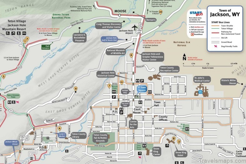 jackson travel guide for tourist street map and key sites 3