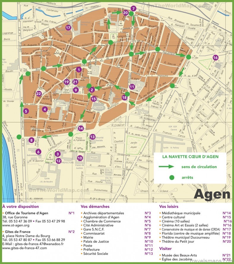 map of agen france with tourist attractions and top things to do 2