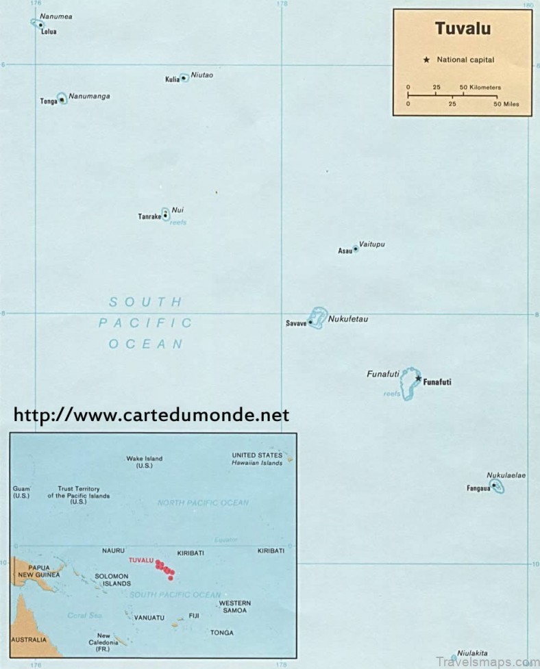 map of tuvalu tourist guide 1