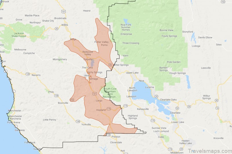 map of ukiah ukiah travel guide things to do where to stay 3